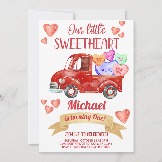 Valentines Valentine boy birthday invitation. Invitation (Front)