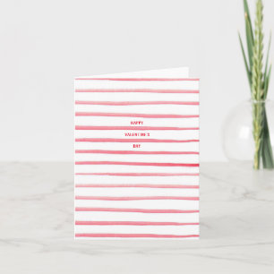 Valentine's Watercolor Stripes Card