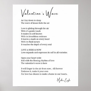 Valentines wave love poem poster wall art decor bl