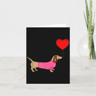 Valentines Weiner Daschund Doxie In Dog Dress  Card