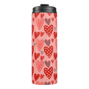 Valentine's Whimsical Hearts  Thermal Tumbler