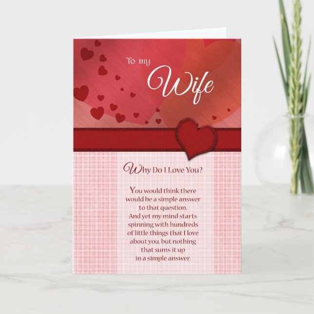 Valentines - Wife, why do I love you? Holiday Card (Front)