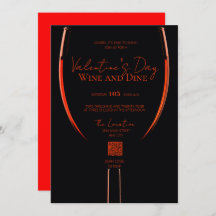 Valentine's Wine and Dine QR Code Invitation