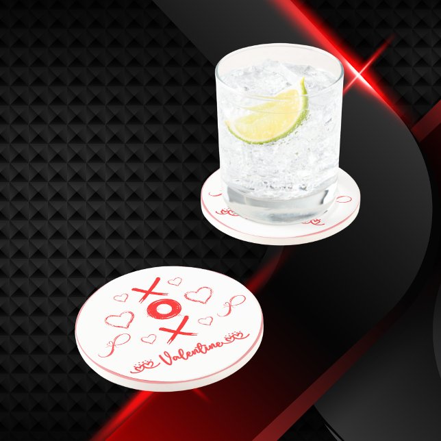 Valentine's XOXO with Hearts in Red | Coaster (Creator Uploaded)