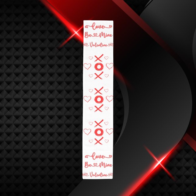 Valentine's XOXO with Hearts in Red | Short Table Runner (Creator Uploaded)