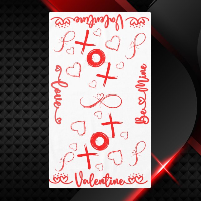 Valentine's XOXO with Hearts in Red | Tablecloth (Creator Uploaded)