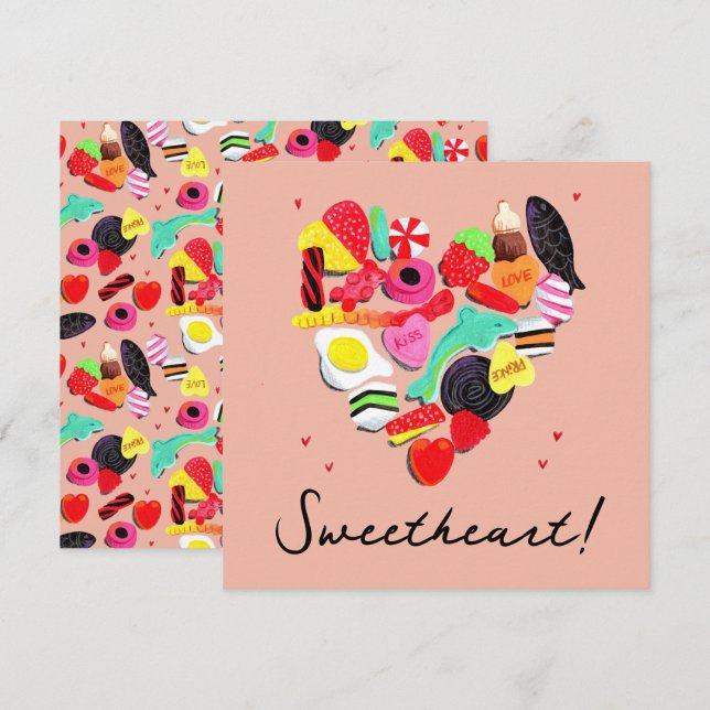 Valentines You Are So Sweet candy heart Holiday Ca Card (Front/Back)