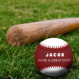 Valentines You're A Great Catch Personalised Baseball