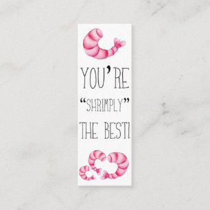 Valentine's You're Shrimply the Best! miniBookmark Mini Business Card