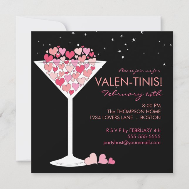 Valentini Martini Valentines Day Party Invitation (Front)