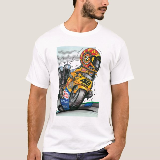 Valentino Rossi Cartoon Racing Pilot T-Shirt (Front)