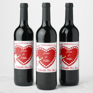 Valentin's Day Sparkling Wine Bottle Personalise Wine Label