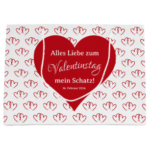 Valentinstag, zwei rote Herzen -  Large Gift Bag