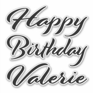 Valerie Name Vorname black Sticker Geburtstag