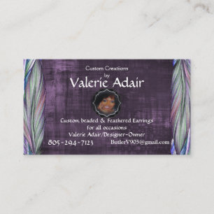 Valerie's Feather Wings Earrings Business Card