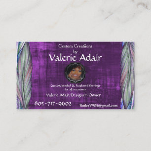 Valerie's Feather Wings Earrings Business Card