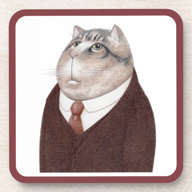 VALET CAT Hard Plastic Coasters  (Front)