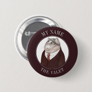 VALET CAT Name Tag Badge Pin Button III