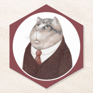 VALET CAT Pointy Hexagon Paper Coasters