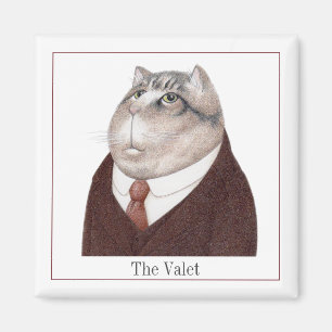 VALET CAT Square Magnet + Text II