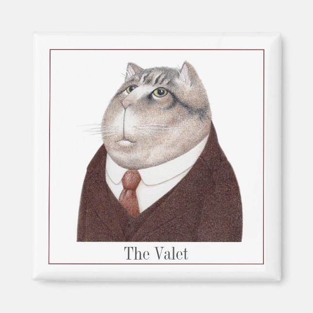 VALET CAT Square Magnet + Text II (Front)