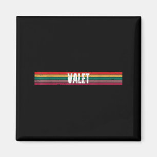 Valet Job Title Profession Birthday Worker Retro Magnet