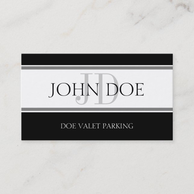 Valet Parking Stripe W/W Business Card (Front)