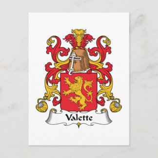 Valette Family Crest Postcard