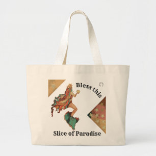Valhalla Art Tuscan Pastels Stars Mystical Mermaid Large Tote Bag