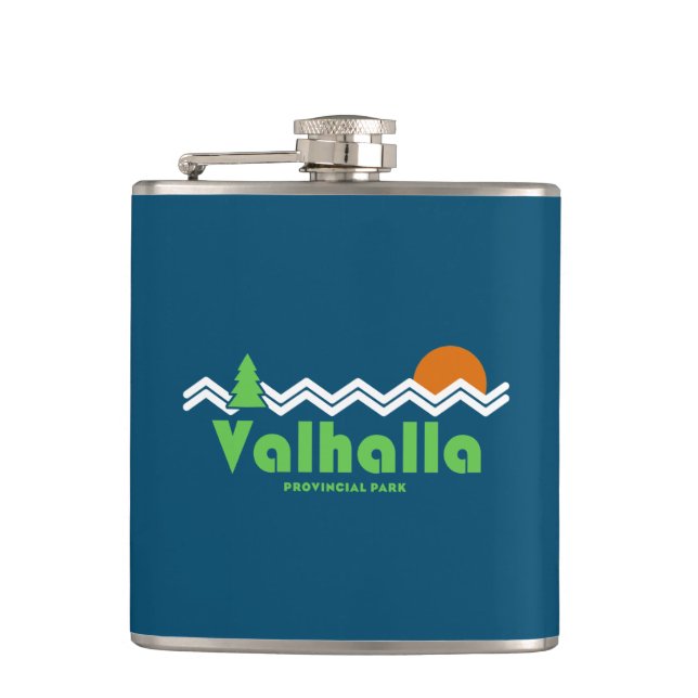 Valhalla Provincial Park Retro Hip Flask (Front)