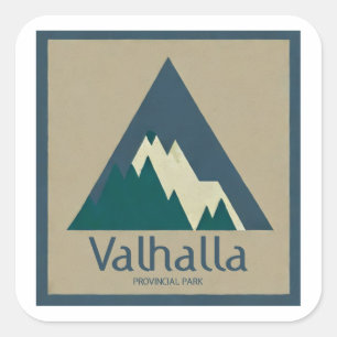Valhalla Provincial Park Rustic Square Sticker