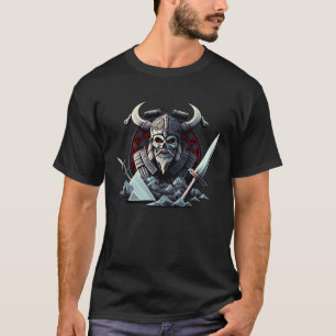 Valhalla Viking Skeleton Strong Norse Warrior T-Shirt