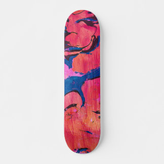 Valiant 1 Red Blue Ebru Abstract Skateboard Deck