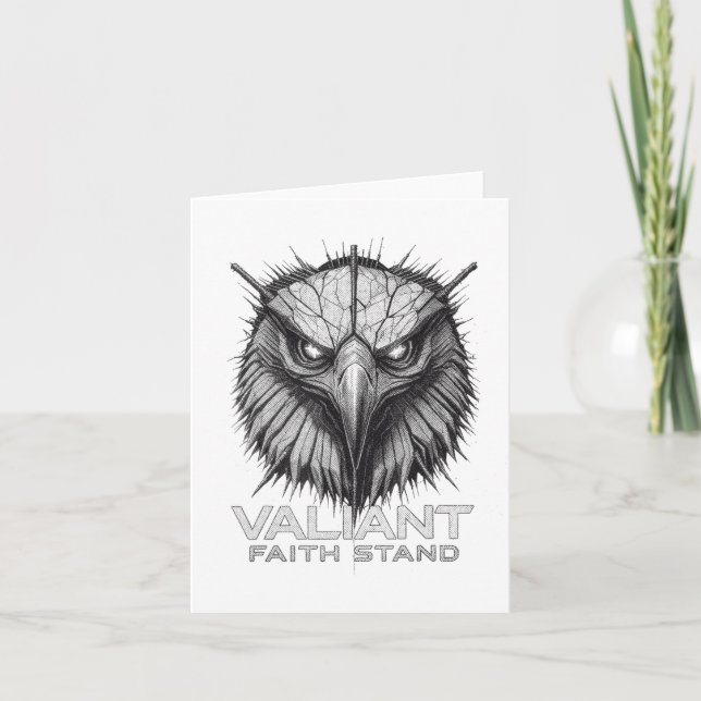 Valiant Faith Stand Eagle Christian Courage Streng Card (Front)