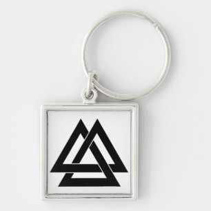 Valknut - Black and White Key Ring