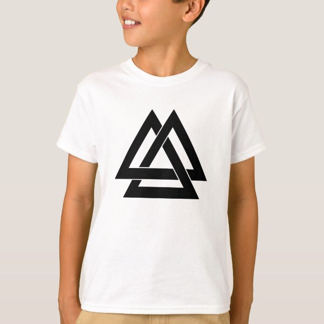 Valknut - Black T-Shirt (Front)