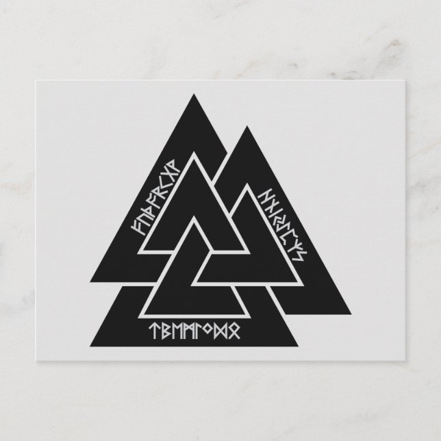 Valknut Etched Runes Postcard (Front)
