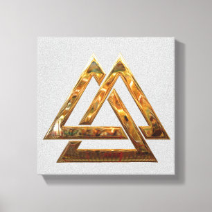 Valknut - gold canvas print