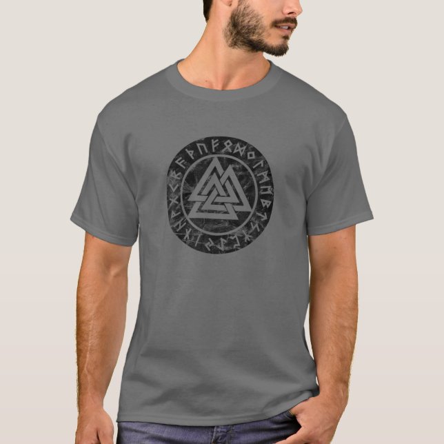 Valknut, Odin, Celtic Knot, Viking, Norse Mytholog T-Shirt (Front)