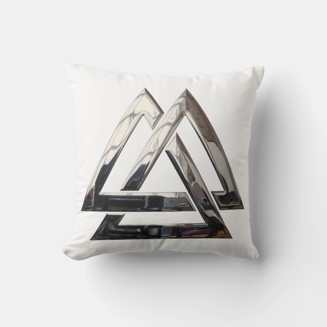 Valknut - silver cushion (Front)