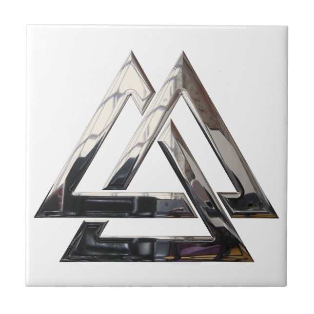 Valknut - silver tile (Front)