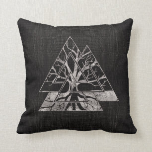 Valknut Symbol and Tree of life -Yggdrasil Cushion