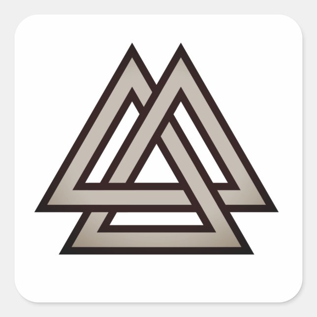 Valknut symbol variant square sticker (Front)