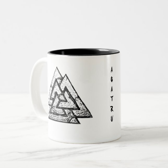 Valknut~ Two-Tone Coffee Mug (Front Left)