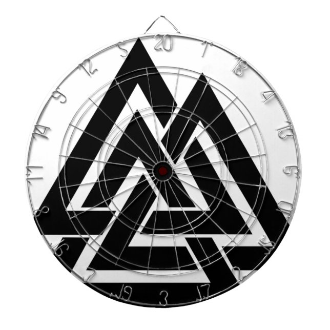 Valknut Viking Norse Nordic Protection Symbol Odin Dartboard (Front)