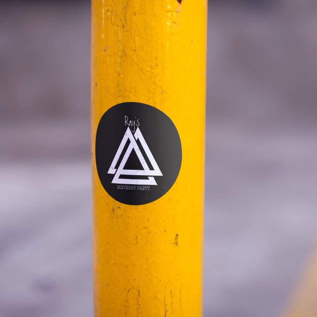 Valknut Viking Triangle Art Classic Round Sticker (create high quality print custom labels in any shape or size stickers.)