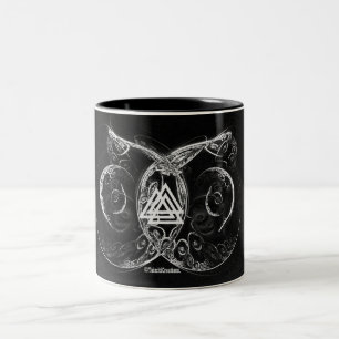 VALKNUT . Viking's raising Two-Tone Coffee Mug