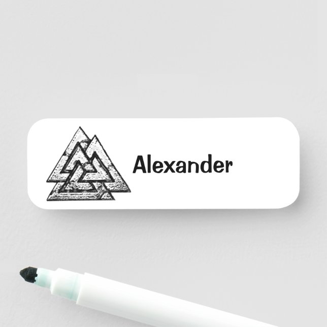 Valknut~ (Wavy) Name Tag (In Situ)