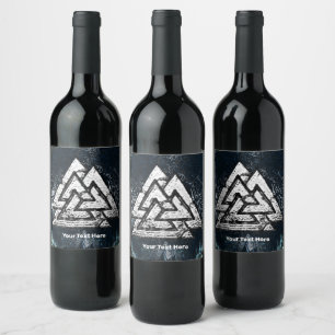 Valknut~ (Wavy) Wine Label