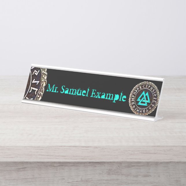 Valknut (Winding) Desk Name Plate (Front)